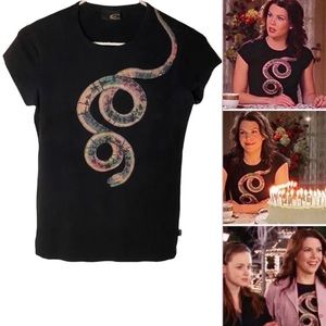 Vintage Just Cavalli Glitter Snake Tee As Seen On Lorelai Gilmore Sz Small